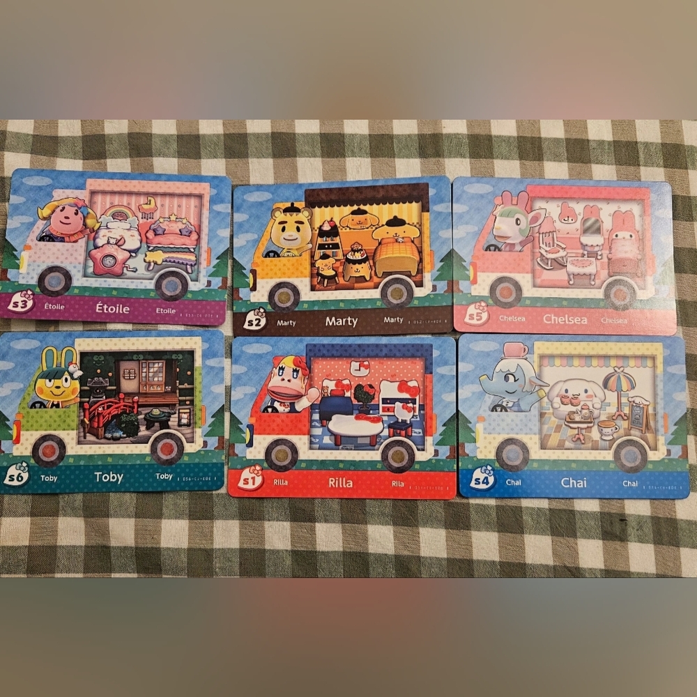 Animal Crossing x Sanrio Amiibo Cards (6 cards total)